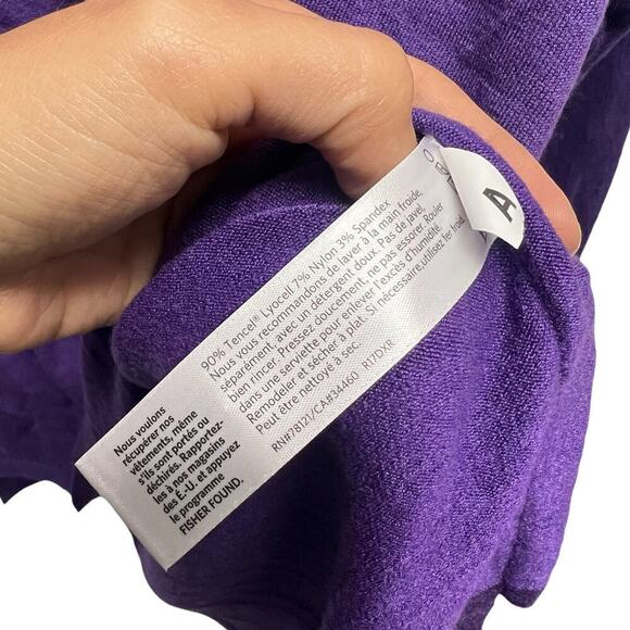 NWT Eileen Fisher Ultraviolet Lightweight Cozy Tencel Stretch Sweater Size Large - Picture 7 of 11